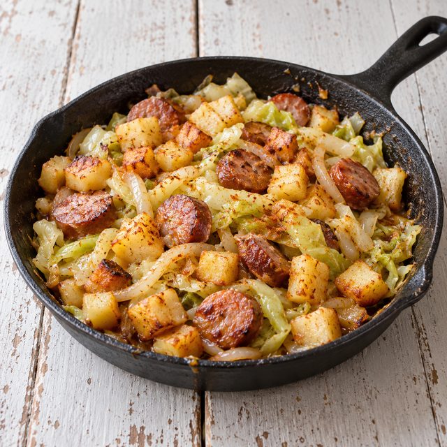 Smoked Sausage with Cabbage and Potatoes