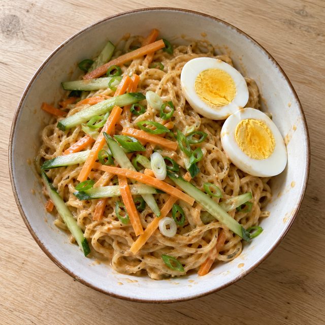 Peanut Sesame Noodles with Crunchy Vegetables