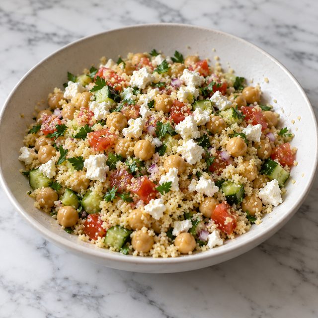 Lemon Chickpea Couscous Salad with Feta