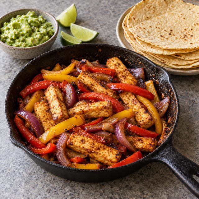 Crispy Tofu and Pepper Fajitas
