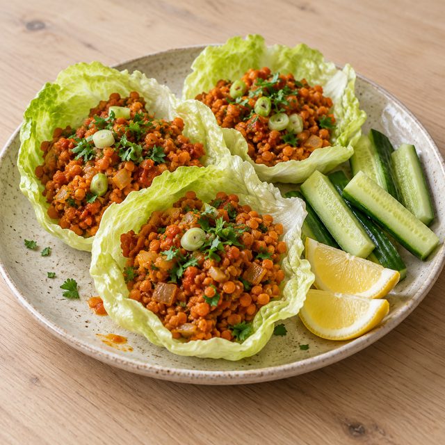 Turkish-Style Red Lentil Lettuce Wraps