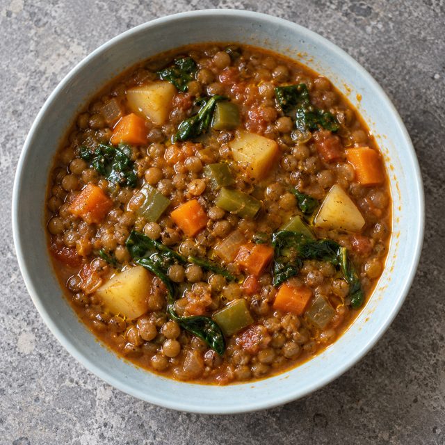 Lentejas-Style Spanish Lentil Stew with Smoked Paprika and Potatoes