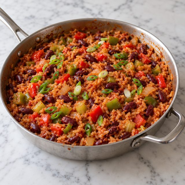Vegetable and Kidney Bean Jambalaya-Style Rice