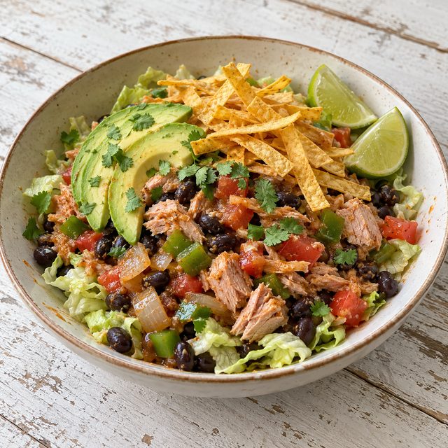 Atún a la Mexicana-Style Tuna Bowls with Avocado and Tortilla Crisps