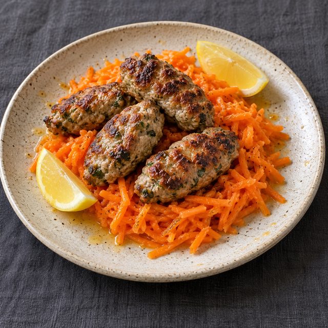 Air-Fryer Turkey Kefta with Moroccan Carrot Salad